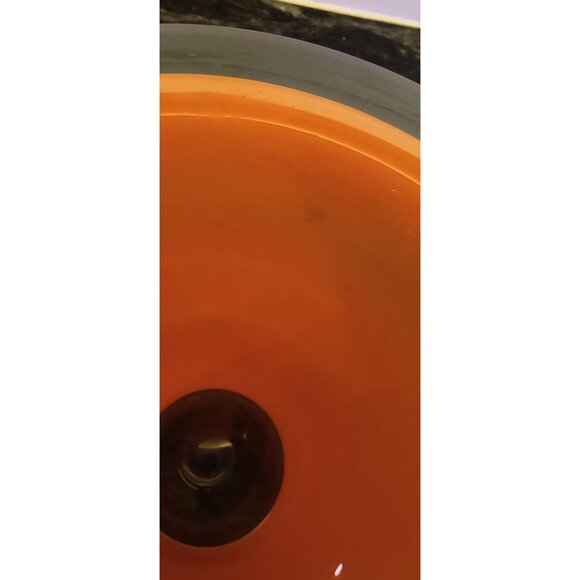 Vintage Orange and Black Reverse Painted Art Glass Vase Art Deco Decor - Picture 5 of 5